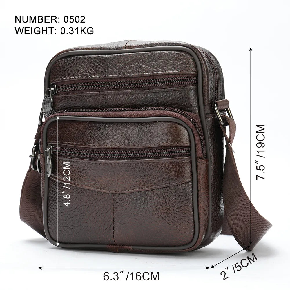 WESTAL Men's Shoulder Bags Messenger Bag Genuine Leather Small Pouch Bags for Man Phone Crossbody Bags Men Leather Gift for Man