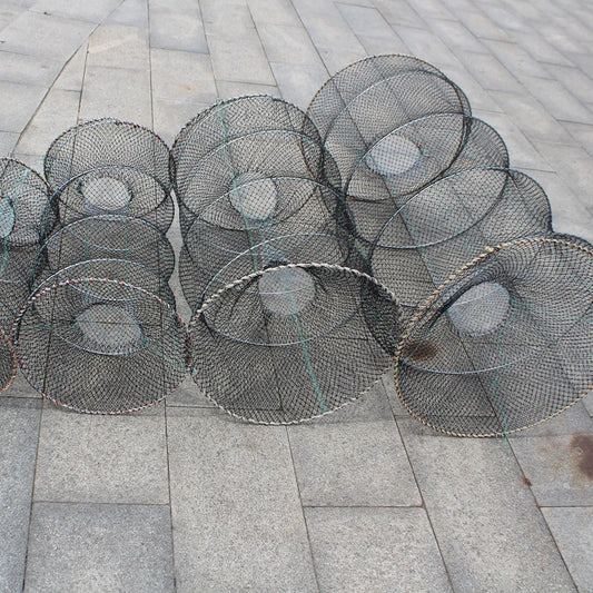 Foldable Mesh Crab Crayfish Lobster Catcher Pot Shrimp Prawn Hand Trap Fishing Net Accessories Fishing Network Fish Trap Cage