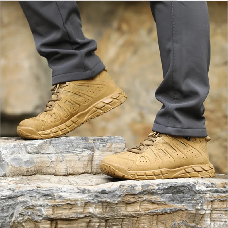 Men Spring Autumn Tactical Military Wear-resistant Hiking Shoes Men's Low-top Boots Outdoor Training Climbing Sports Sneakers