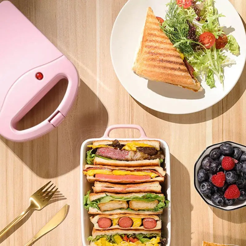 Portable Electric Dual Waffles Sandwich Maker Non Stick Multifunctional Toast Bread Breakfast Machine 220V