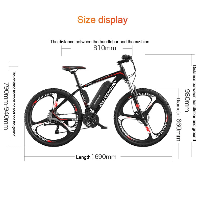 21 speed electric bicycle Aluminum alloy electric bike for adult 3 knifes 26 inch double disc brake e bike mountain ebike