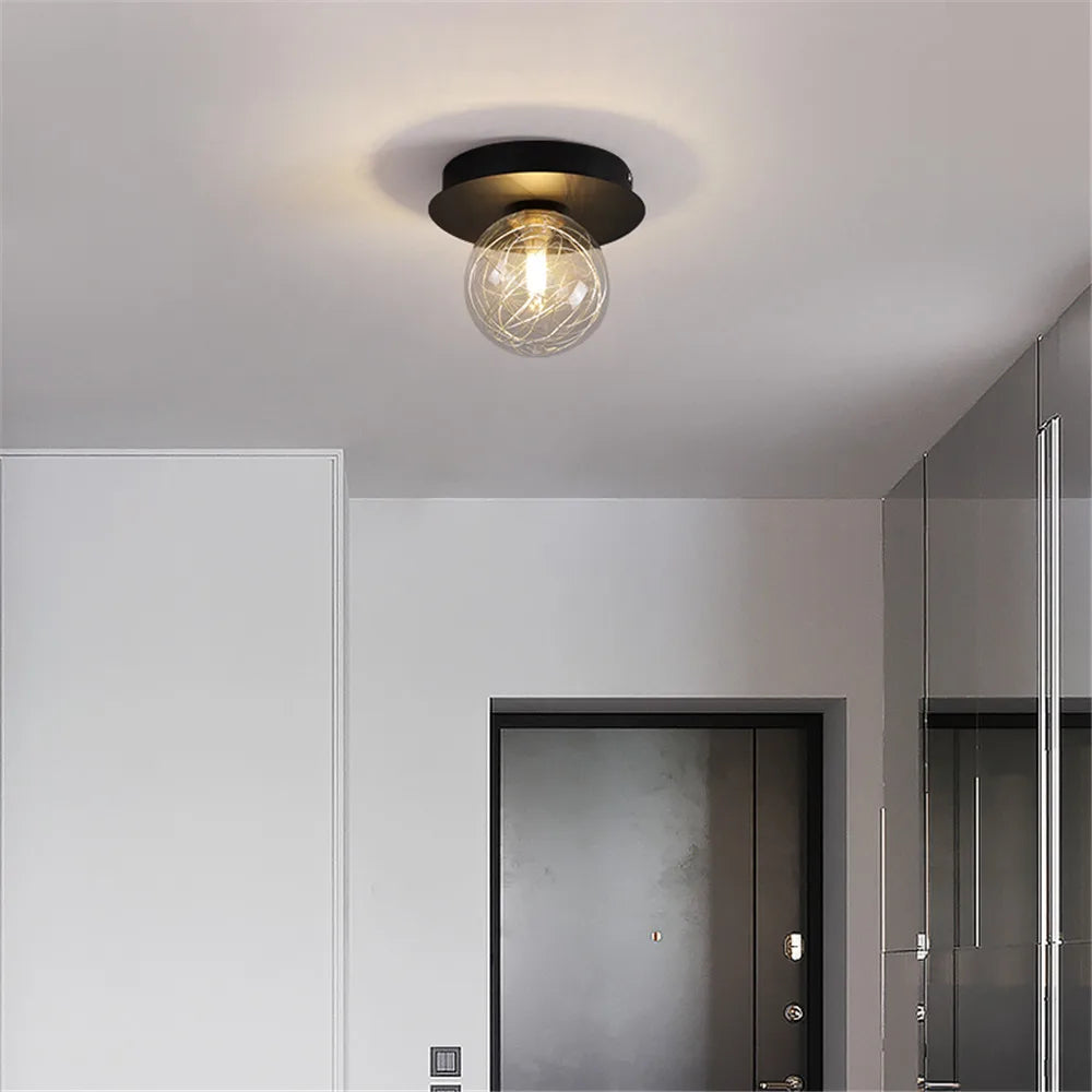 Modern Glass Led  Ceiling Lights Nordic Creative Entrance Celing Lamp Minimalist corridor Aisle light for Home Lighting