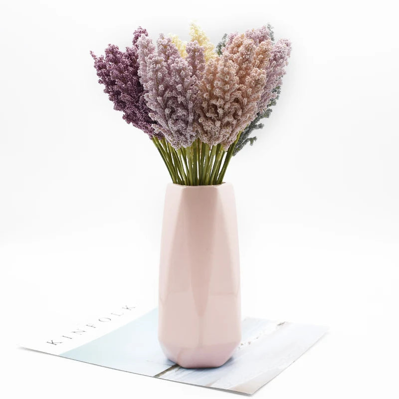 6 Pieces/Bundle Foam Lavender Vases for Home Decoration Accessories Cheap Artificial Plants Household Products Wedding Scrapbook