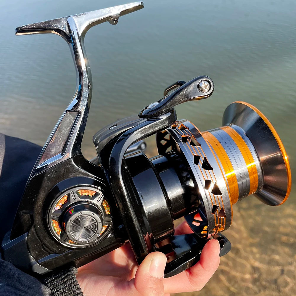 Fishing reel 12000 10000 9000 Metail line cup 30KG Max Drag Long Shot Saltwater Spinning Reel Coil