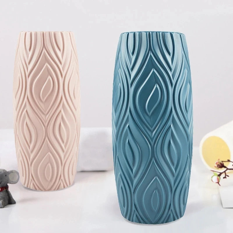 Imitation Ceramic Vase Home Decor Shatterproof Flower Pot Nordic Home Decoration Plastic Flower Vase Decorative Vases Modern