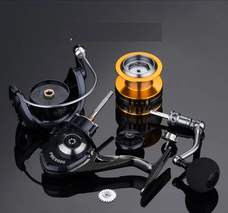 Fishing Reel 15Kg Max Drag All Metal Spool Spinning Reel 17+1 Bearings Water Resistant 5.0:1 Gear Ratio Spinning Fishing Reel