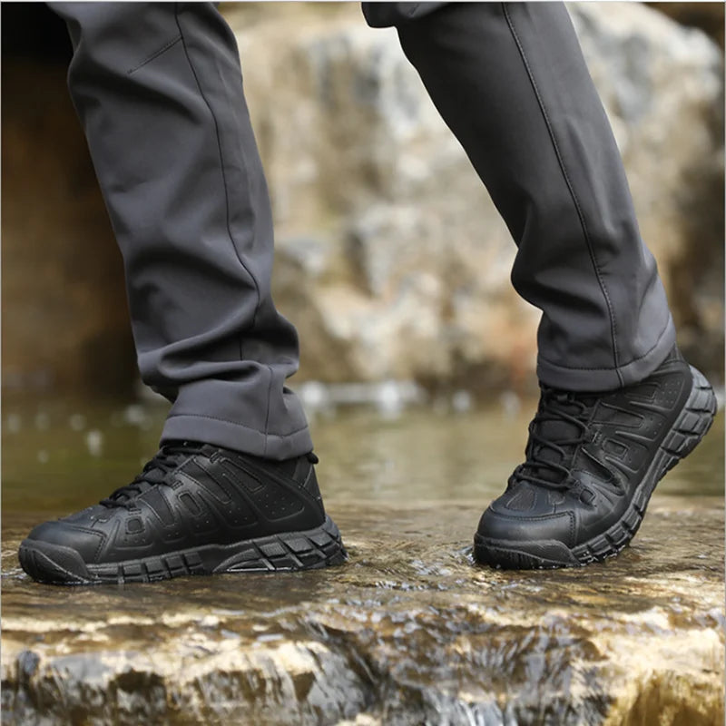 Men Spring Autumn Tactical Military Wear-resistant Hiking Shoes Men's Low-top Boots Outdoor Training Climbing Sports Sneakers