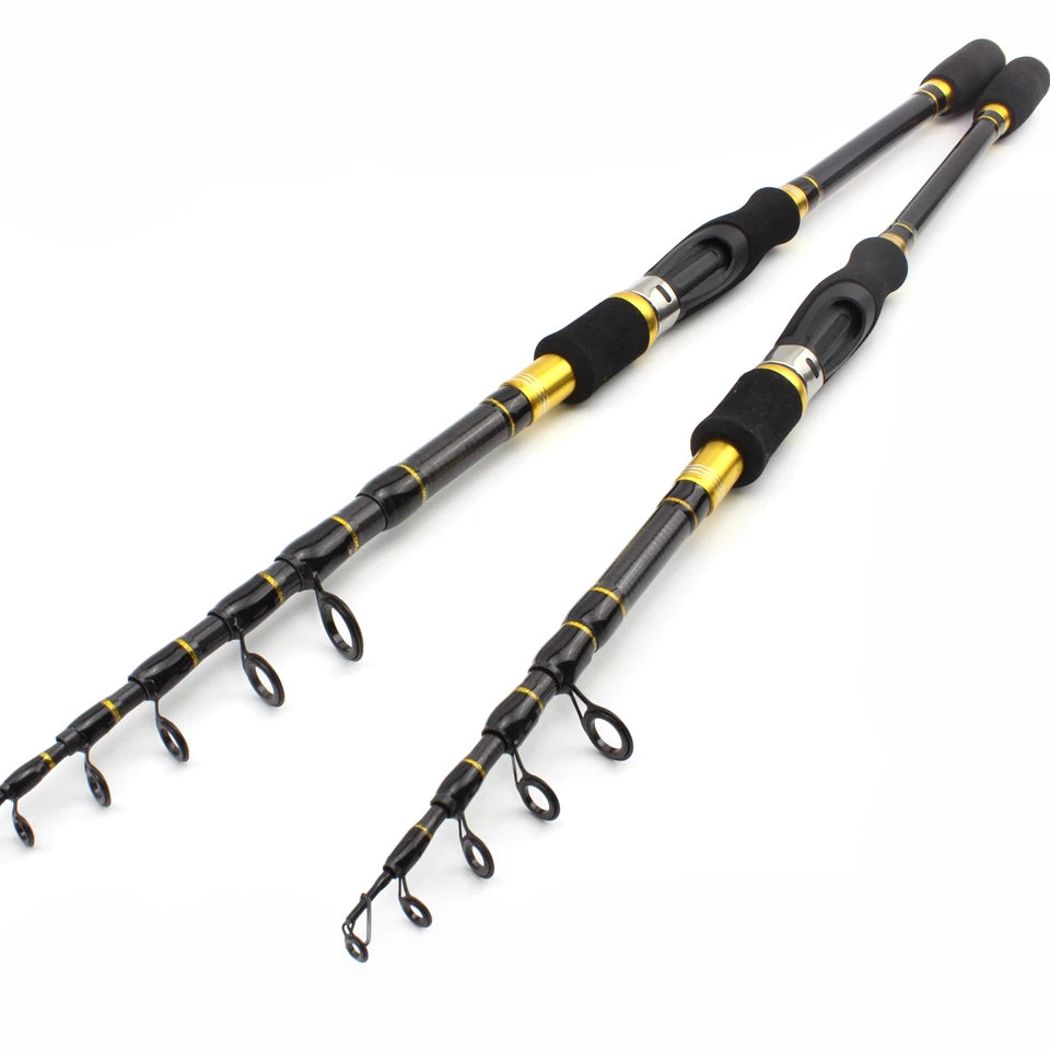 Carbon M power lure 7g -28g 1.8M - 2.7M Portable Telescopic Fishing Rod Spinning Fish Hand Fishing Tackle Sea Rod