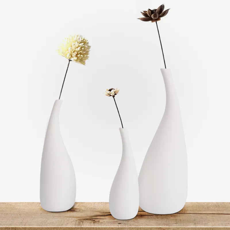 Nordic Ceramic Flower Vase White Flower Arrangement Decoration Vases For Centerpieces For Weddings Living Room Home Decor