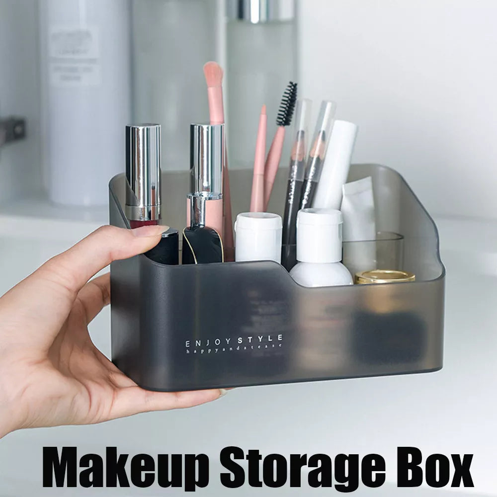 Plastic Makeup Bathroom Storage Box Cosmetic Organizer Desktop Make Up Jewelry Storage Case Sundries Table Container Organizer