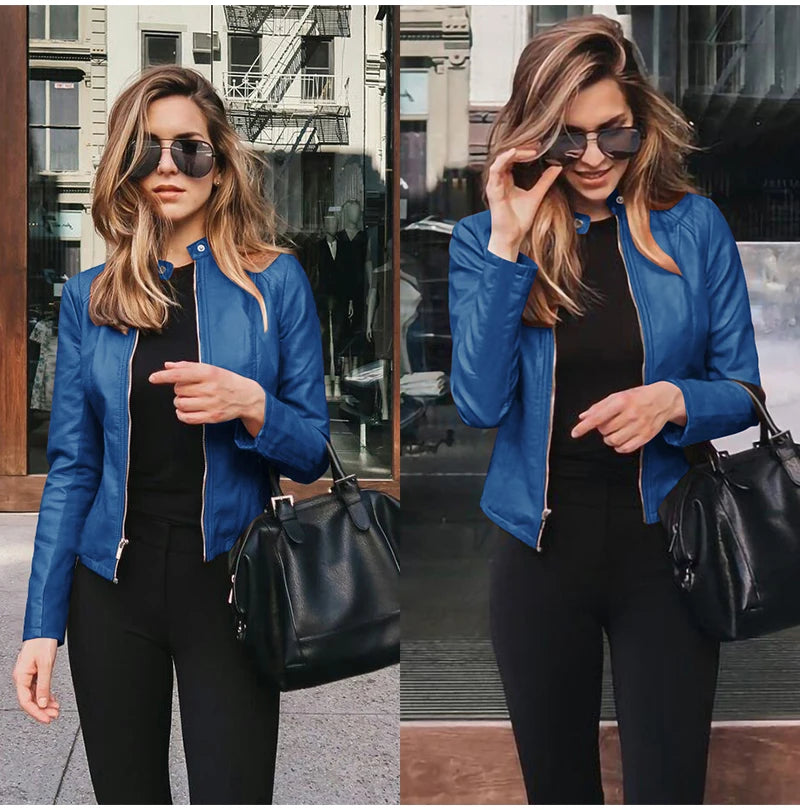 NEDEINS Women Winter Coat Jacket Thicken Long sleeve Outwear PU Leather Jacket warm Coats For Women Autumn Women's Clothing