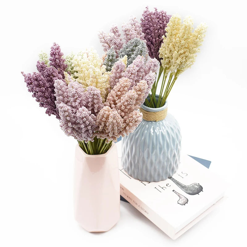 6 Pieces/Bundle Foam Lavender Vases for Home Decoration Accessories Cheap Artificial Plants Household Products Wedding Scrapbook