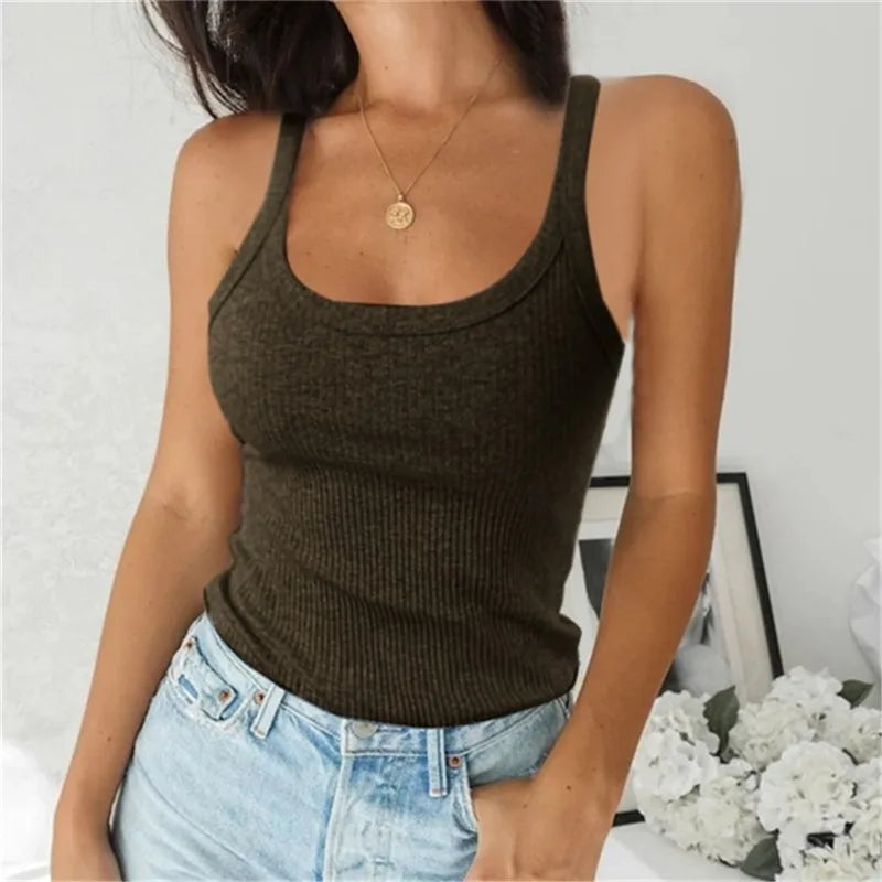 V-neck Halter Sexy Camisole Top 2022 Summer Women Sexy off-Shoulder Solid Color Sleeveless Camis Women's Clothing Tanks Tops