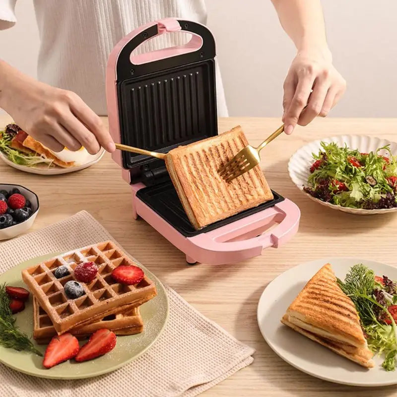 Portable Electric Dual Waffles Sandwich Maker Non Stick Multifunctional Toast Bread Breakfast Machine 220V