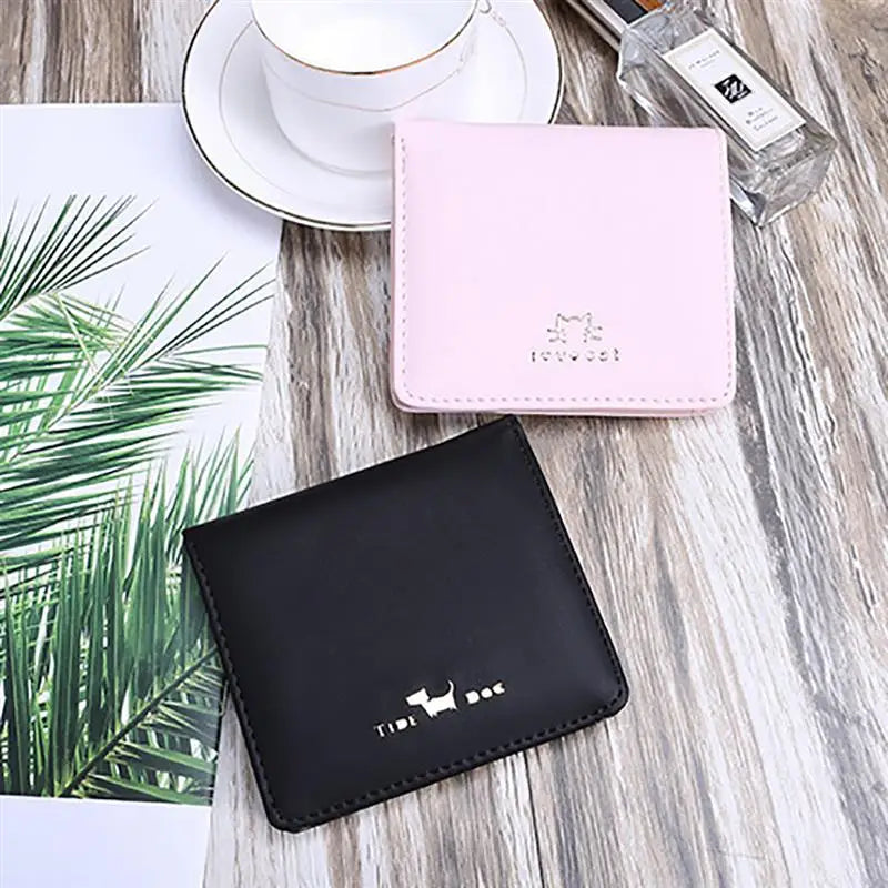 2024 Fashion Cute Cat Face Women Wallet for Credit Cards Small  Leather Short Womens Wallets and Purses Carteira Feminina