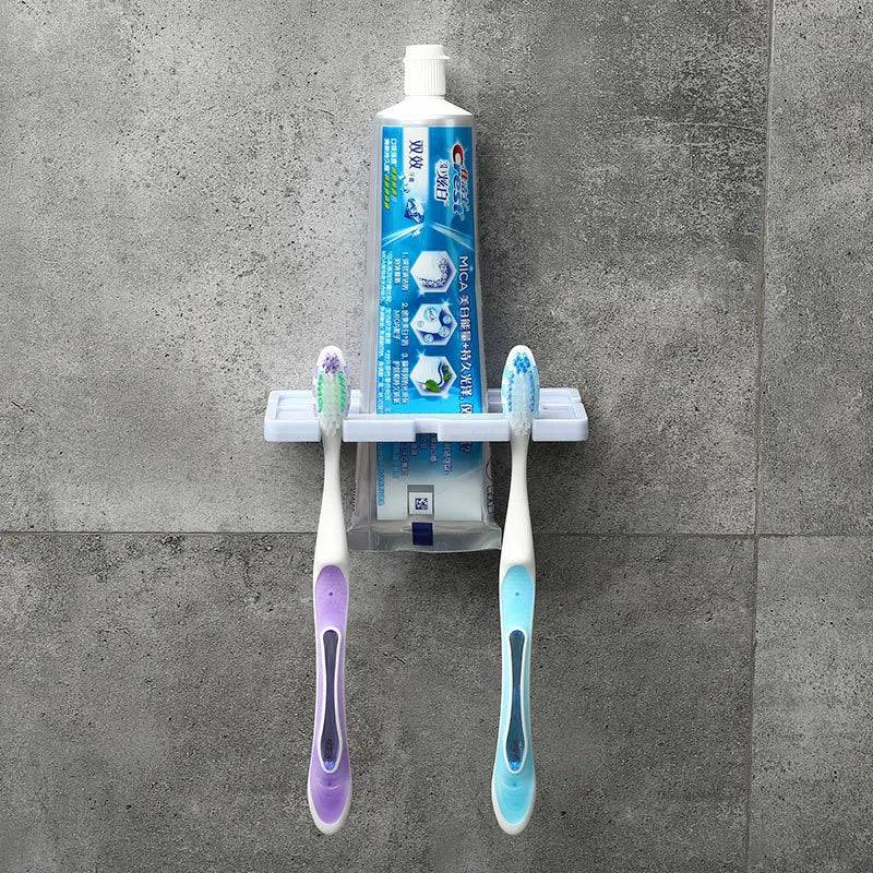 Strong Suction Cup Toothbrush Hanging Storage Shelf Toothpaste Toothbrush Holder Wall Mount Rack Bath Set Bathroom