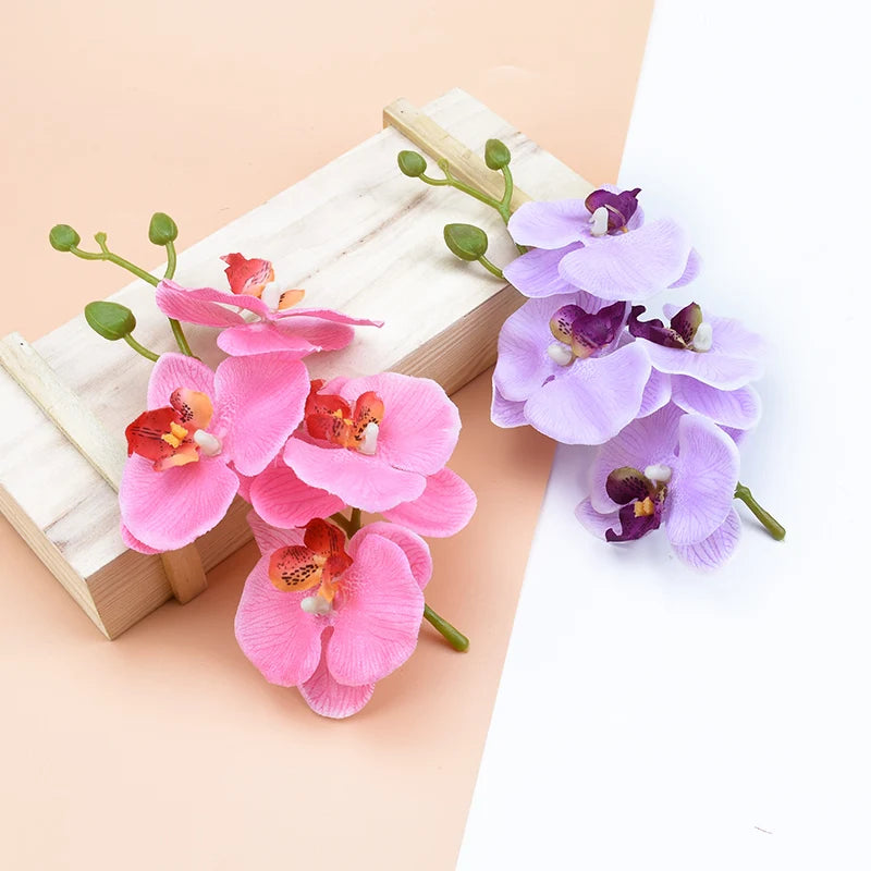 1 Bunch of 4 Flowers Butterfly Orchid Vases for Home Decor Wedding Decorative Flowers Cheap Artificial Flowers for Scrapbooking