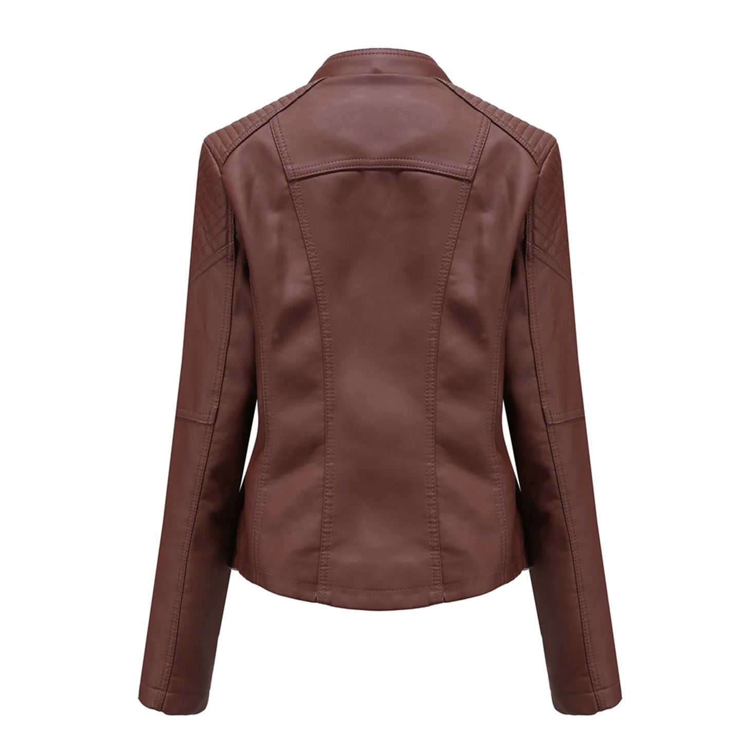 2022 Jackets for Women Autumn Winter Faux Leather Jacket Zipper Stand Collar Motorcycle Slim Coat Women's Clothing Korean Style