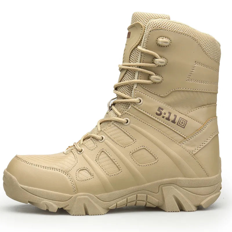 New Men's Military Boots High Top Outdoor Hiking Shoes Men Anti-collision Quality Army Tactical Sport Jogging Trekking Sneakers