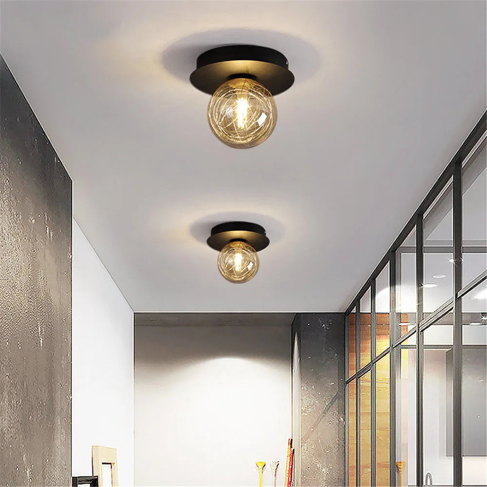 Modern Glass Led  Ceiling Lights Nordic Creative Entrance Celing Lamp Minimalist corridor Aisle light for Home Lighting