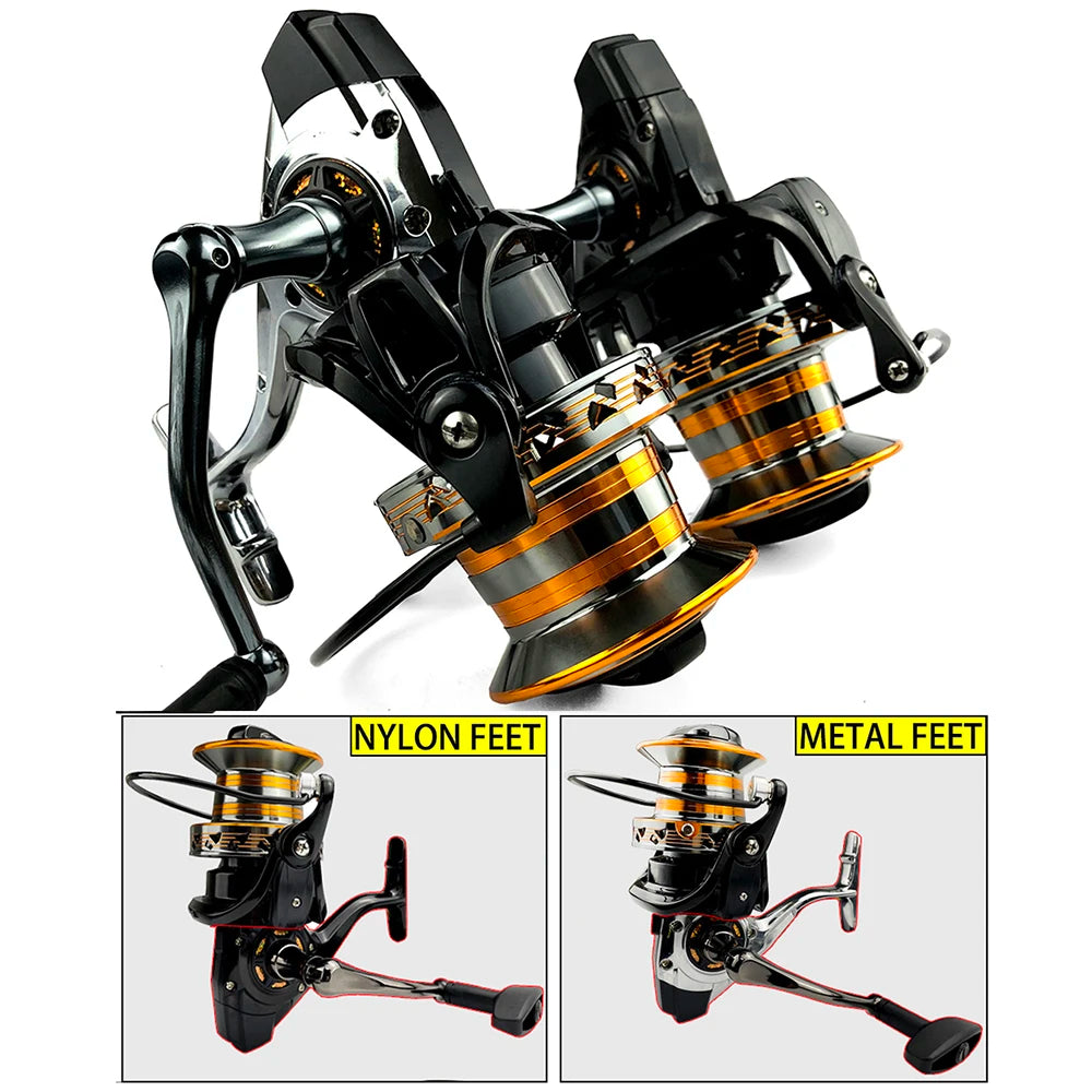 Fishing reel 12000 10000 9000 Metail line cup 30KG Max Drag Long Shot Saltwater Spinning Reel Coil