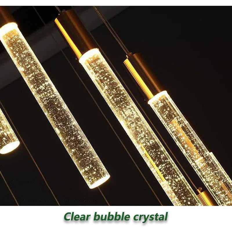 Bubble chandelier crystal chandelier duplex living room light luxury style modern simple LED living room duplex