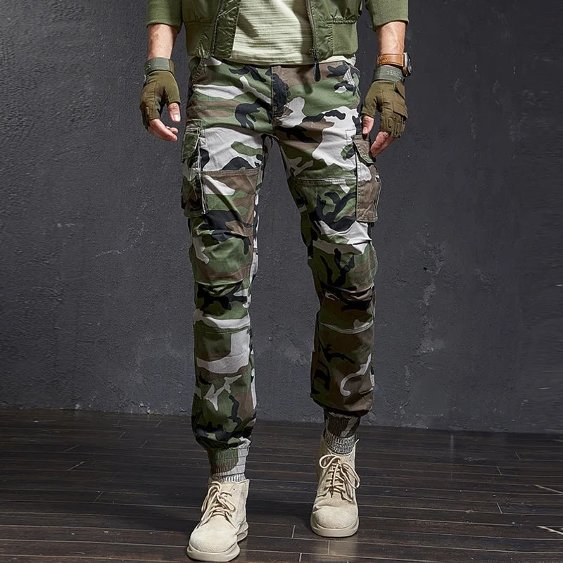 Fashion High Quality Slim Military Camouflage Casual Tactical Cargo Pants Streetwear Harajuku Joggers Men Clothing Trousers