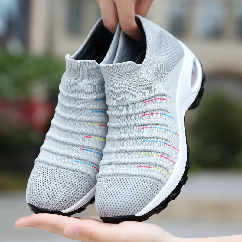 New Platform Sneakers Women Shoes Breathable Casual Shoes Woman Fashion Height Increasing Ladies Shoes Zapatos De Mujer