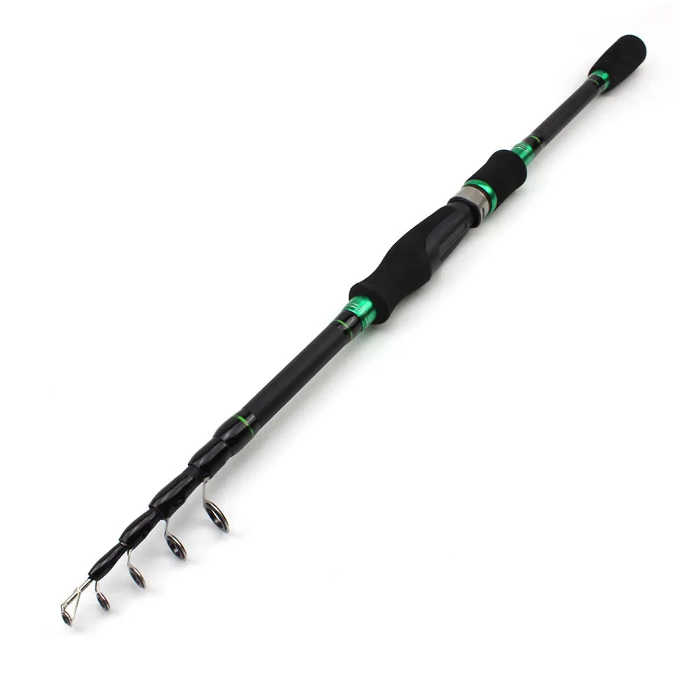 lowest price1.8m 2.1m 2.4m 2.7m Portable Telescopic Fishing Rod carbon rod M power Spinning Casting Rod  Pole Fishing Tackle