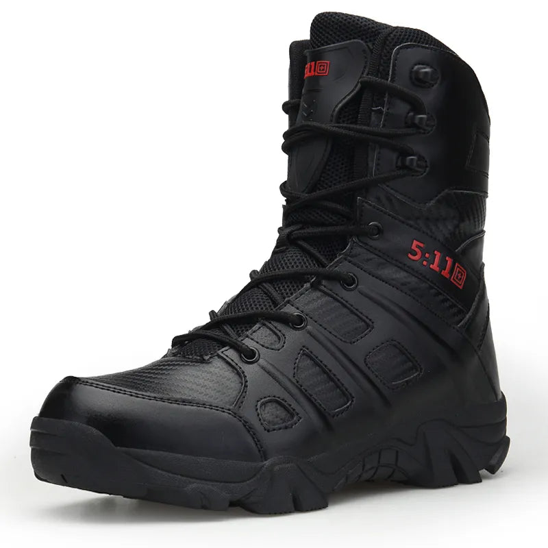 New Men's Military Boots High Top Outdoor Hiking Shoes Men Anti-collision Quality Army Tactical Sport Jogging Trekking Sneakers