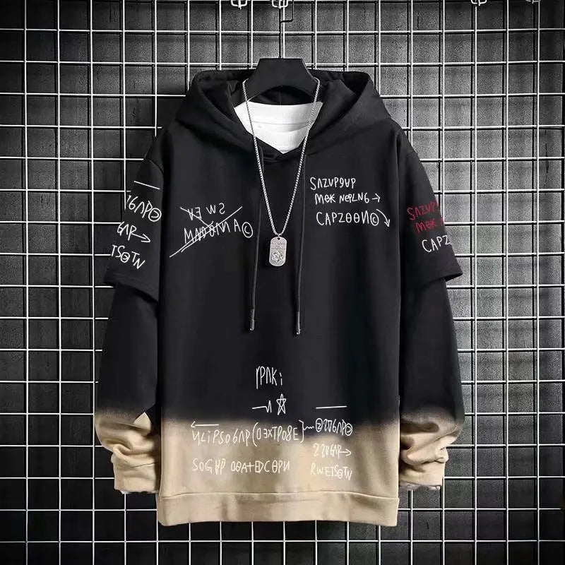 Autumn Winter Men's Hoodies Streetwear Harajuku Fashion Letter Printing Sweatshirts Men Casual Korean Men Clothing Hoodies Men