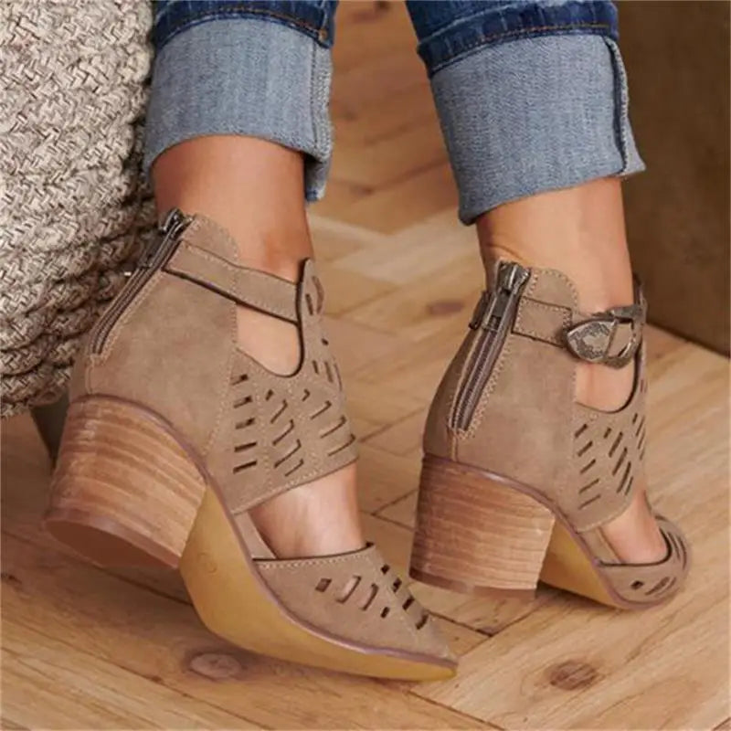 Women Wedge Sandals Mid Heel Summer Slip-on Buckle Ladies Shoes Artificial Open Toe Casual Wedding Pumps Women Sandalias