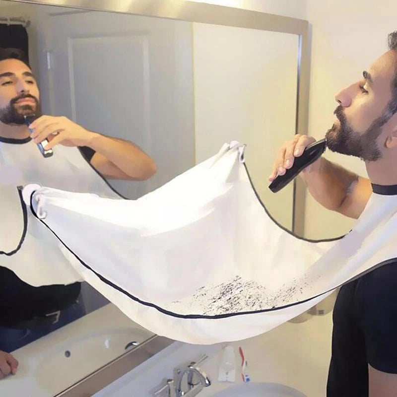 Beard Shaving Apron Male With 2 Suction Cup Barber Shop Apron Care Clean Haircut Apron Bathroom Storage Household Cleaning Tools