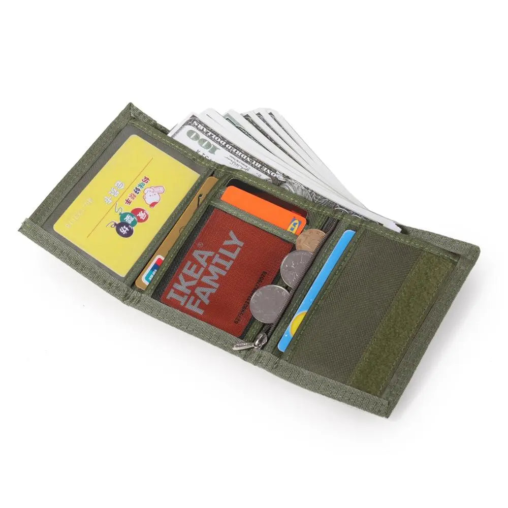 Nylon Trifold Casual Wallet for Male Men Women Young Novelty Money Bag Purse Zipped Coin ID Card Holder Pocket Kids