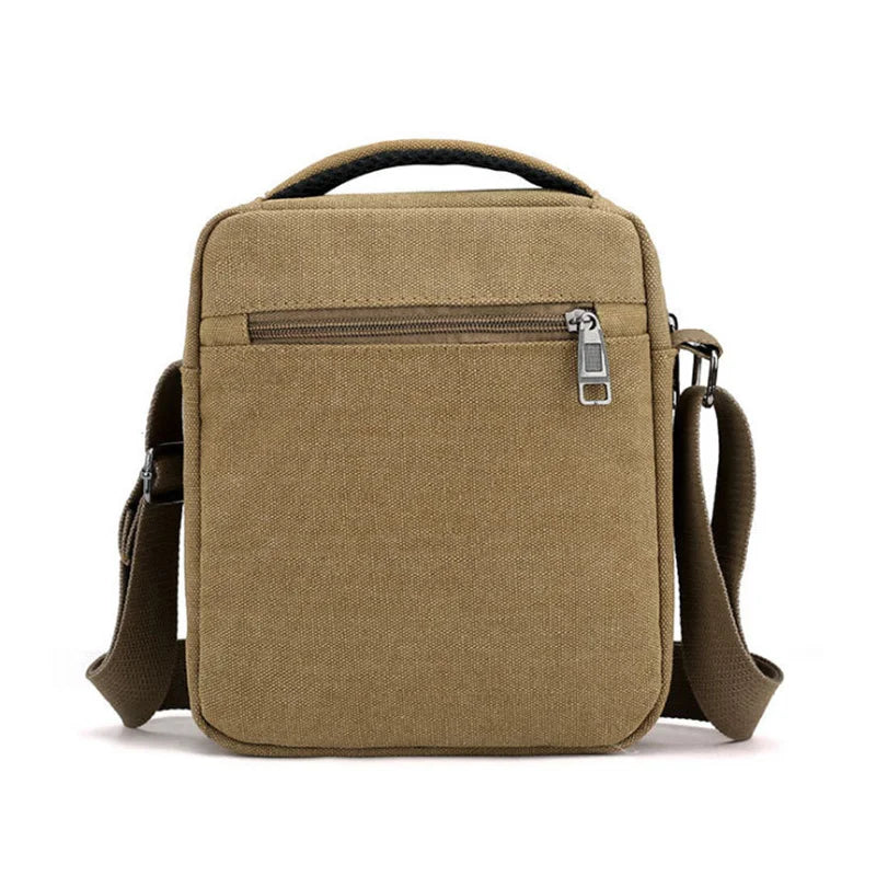 Canvas Shoulder Bag Men's New Korean Style Canvas Messenger Bag Outdoor Leisure Travel Portable Single-Shoulder Bag