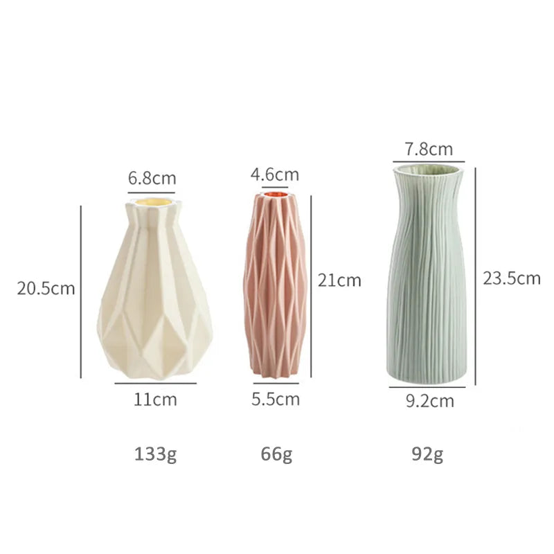 Non ceramic Modern vases decoration home Imitation Ceramic Flower Pot Basket Living Room Flower Arrangement pot