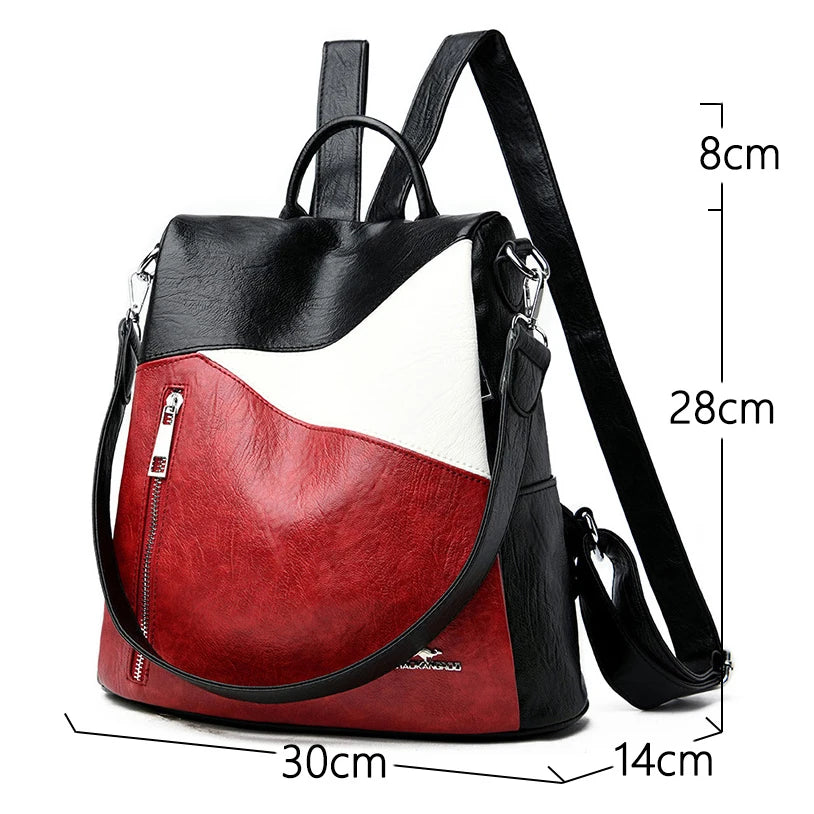 New Back Pack High Quality Leather Backpack Women Shoulder Bags Travel Backpack School Bags for Girls Bagpack Mochila Sac A Dos