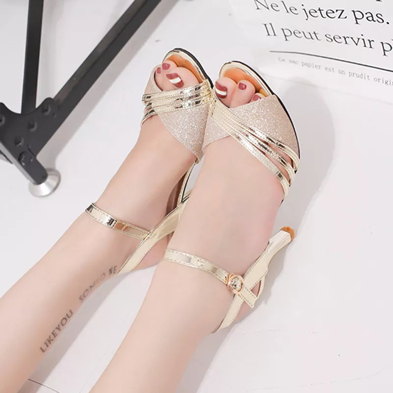 Women Sandals 2020 Summer Shoes Woman Dress Shoes Bling Weddging Shoes Silver High Heels Pumps Ladies Shoes zapatos mujer 7217