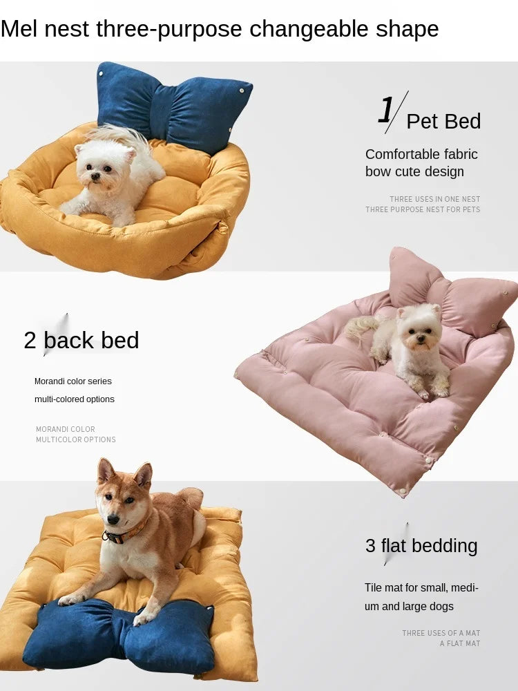 Pet Bed Mat Cushion Dog Sofa Bed Cat Nest Dual Use Lounger Puppy Kennels Tray Pet Sleeping Products Cozy Soft Beds Accessories