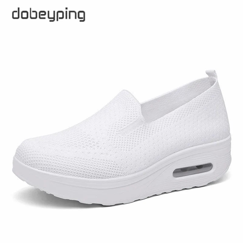 Spring Autumn Women's Swing Shoes Mesh Woman Loafers Flat Platforms Female Shoe Wedges Ladies Shoes Height Increasing Sneakers