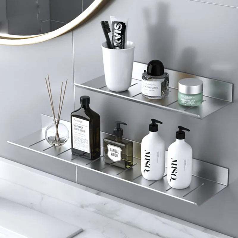 White Bathroom Shelf Bath Shower Shelf  No Drill Bathroom Corner shelf Wall Mounted Bathroom AccessoriesBath Storage Rack