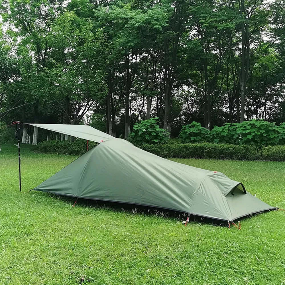 Ultralight Outdoor Camping Tent 1 Person Camping Tent Water Resistant Tent Aviation Aluminum Support Portable Sleeping Bag Tent