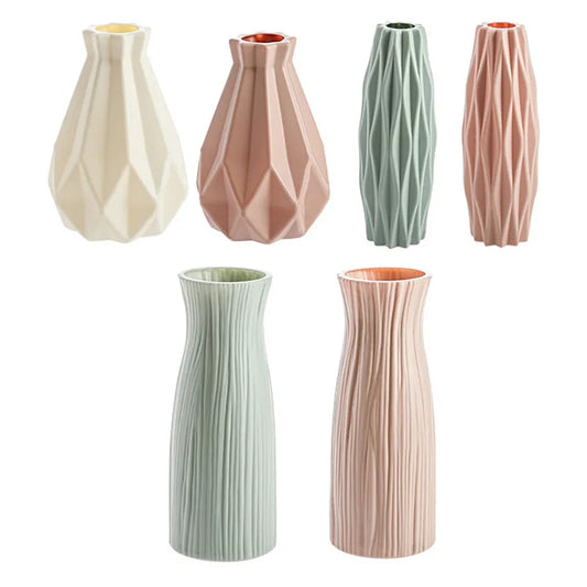 Non ceramic Modern vases decoration home Imitation Ceramic Flower Pot Basket Living Room Flower Arrangement pot