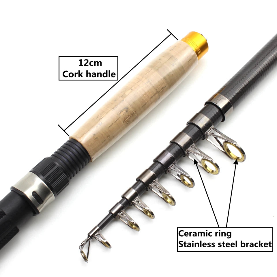 Multifunction Telescopic Fishing Rod 1.8M-3.6M Portable carbon Spinning Fishing Rod Carp Feeder Rod Travel Trout Rod M Power