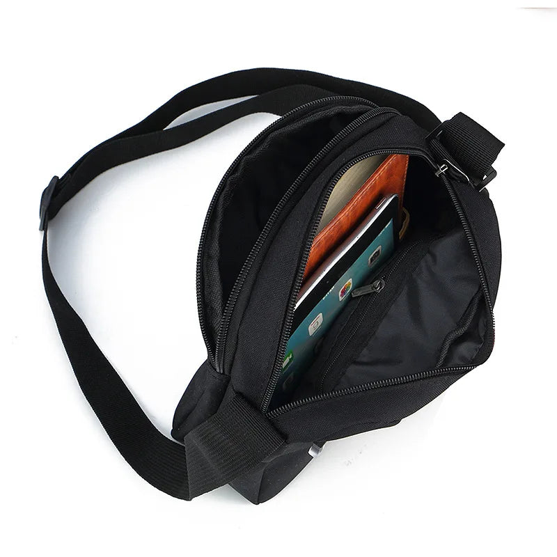 New shoulder bag trendy Oxford cloth shoulder bag men's messenger bag casual simple mobile phone bag waist bag