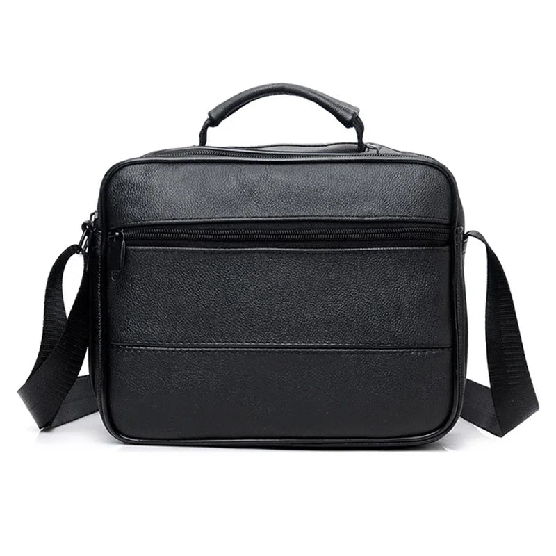 New Men Leather Handbag Zipper men Business bag Black Male Bag Shoulder bags Messenger bags men's briefcases bag Crossbody bag