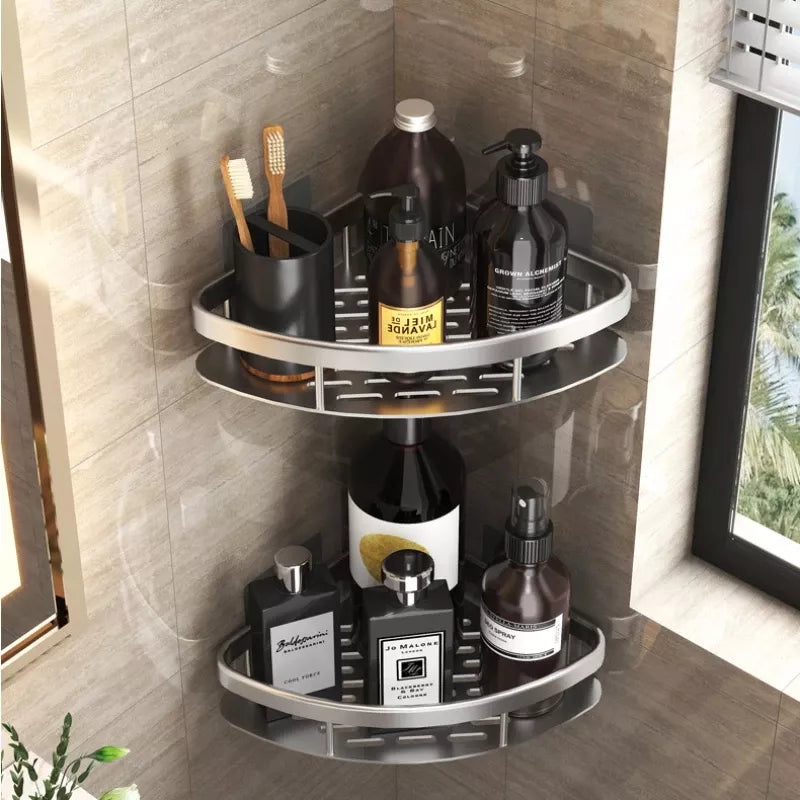 Bathroom Shelves No-drill Wall Mount Corner Shelf Shower Storage Rack Holder for WC Shampoo Organizer Bathroom Accessories