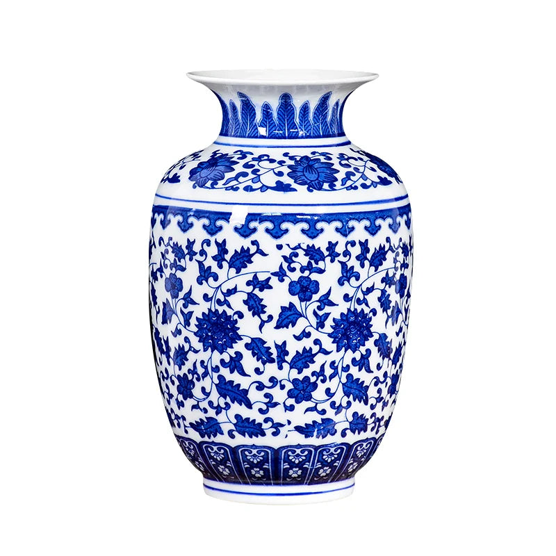 Blue and White Porcelain Vase Decoration living room flower arrangement antique decorative crafts Jingdezhen ceramics vases