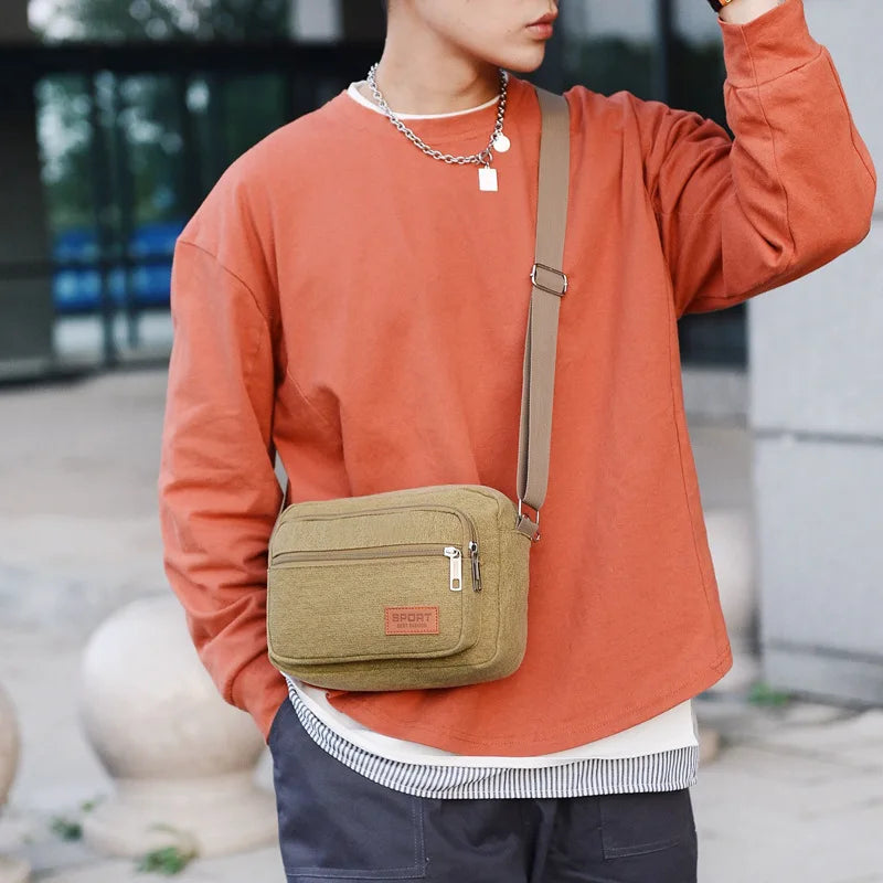 Men Canvas Small Shoulder Bags Casual Tote Travel Men's Crossbody Bag Luxury Messenger Bags Fashion High Quality Handbag