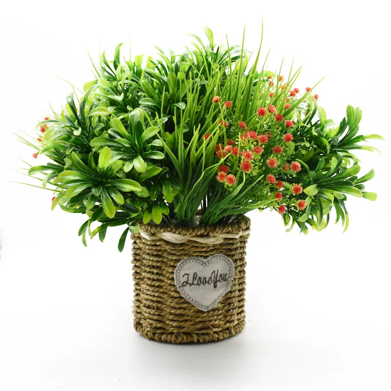 1 Bunch Artificial Plants Green Waterweed Wedding Decoration Background Wall Vases for Home Decor Scrapbook Decorative Flowers